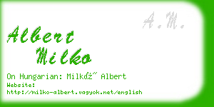 albert milko business card